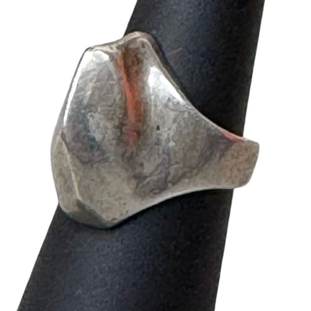Vintage Solid Silver Statement Ring Size 5 Geomet… - image 1